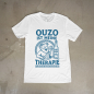 Preview: T-Shirt "Ouzo ist meine Therapie" – Lustiges Griechenland Motiv für Ouzo-Fans